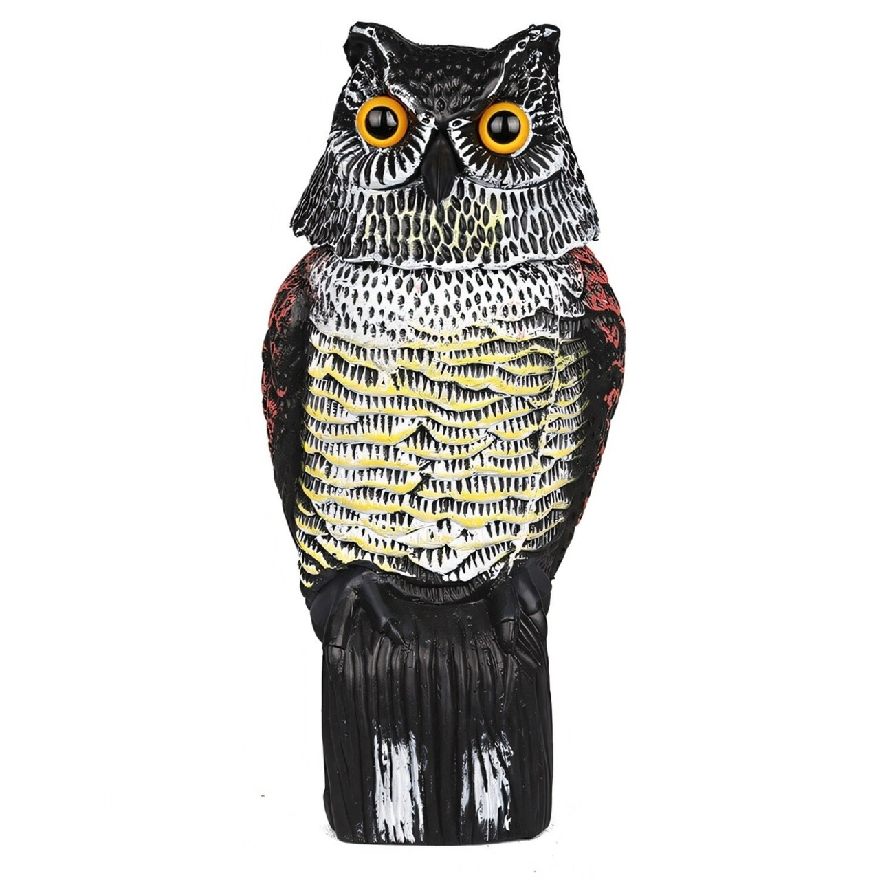 SKUSHOPS Lifelike Owl Decoy with 360 Degree Rotatable Head Scare Bird Squirrel Away Pest Repellent Bird Deterrent